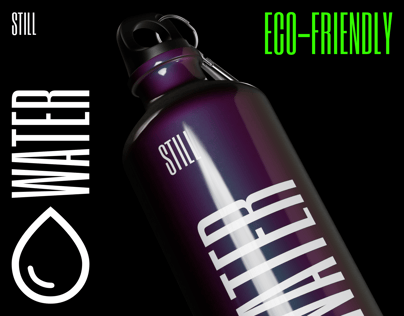 ProVisual —  Aluminium Bottle with Carabiner 3D mockup and 3D model - explore every detail and customize online now