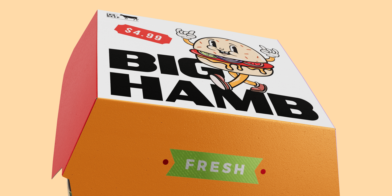 ProVisual — Burger Box 3D mockup and 3D model - create your perfect project online