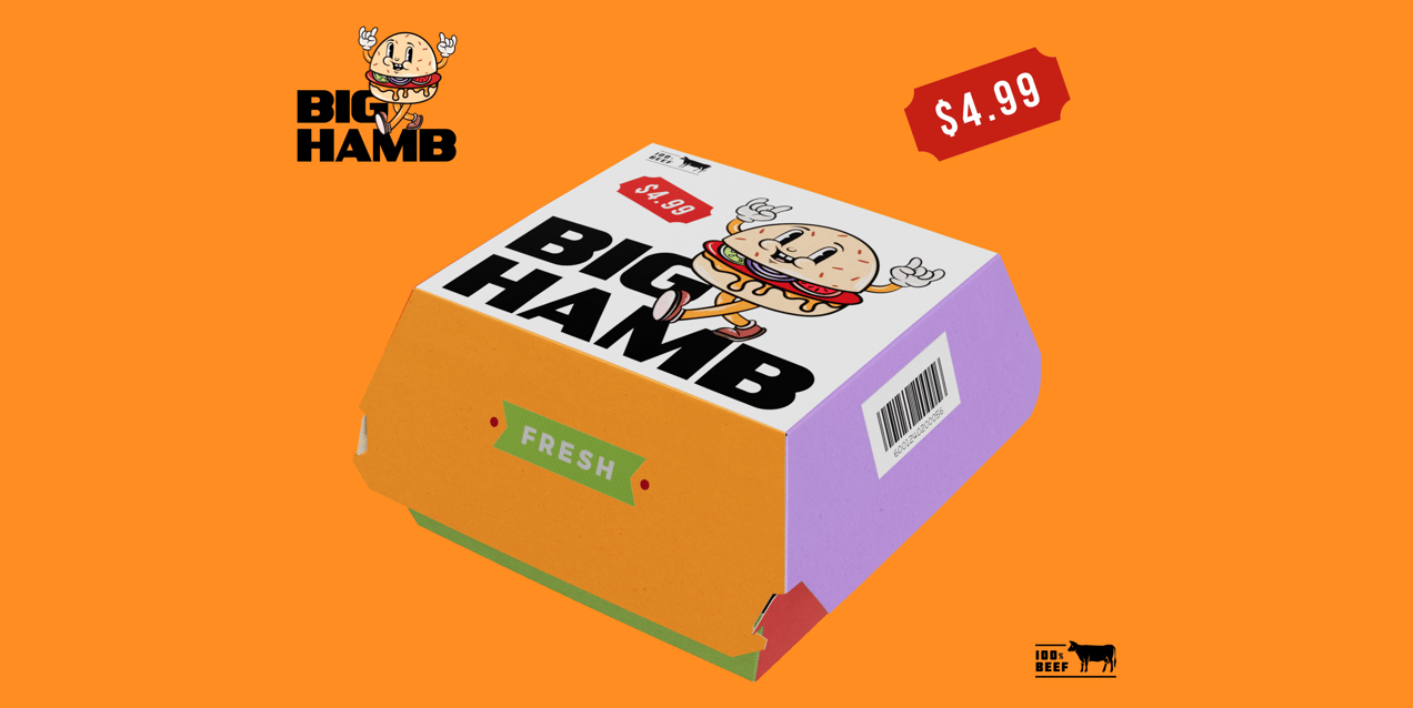 ProVisual — Burger Box 3D mockup and 3D model - create your perfect project online