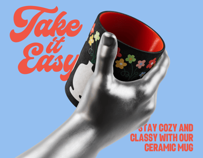 ProVisual —  Mug with Hand 3D mockup and 3D model - see every detail and customize online