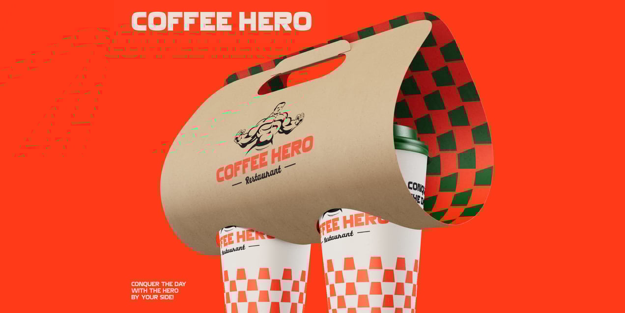 ProVisual — Two Coffee Cups in Carrier 3D mockup
