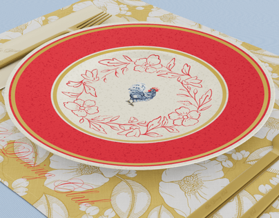 Plate & Cutlery Set 3D Mockup, 3D model. ProVisual. 