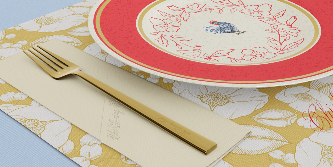 Plate & Cutlery Set 3D Mockup, 3D model. ProVisual. 