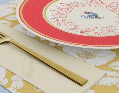 Plate & Cutlery Set 3D Mockup, 3D model. ProVisual. 