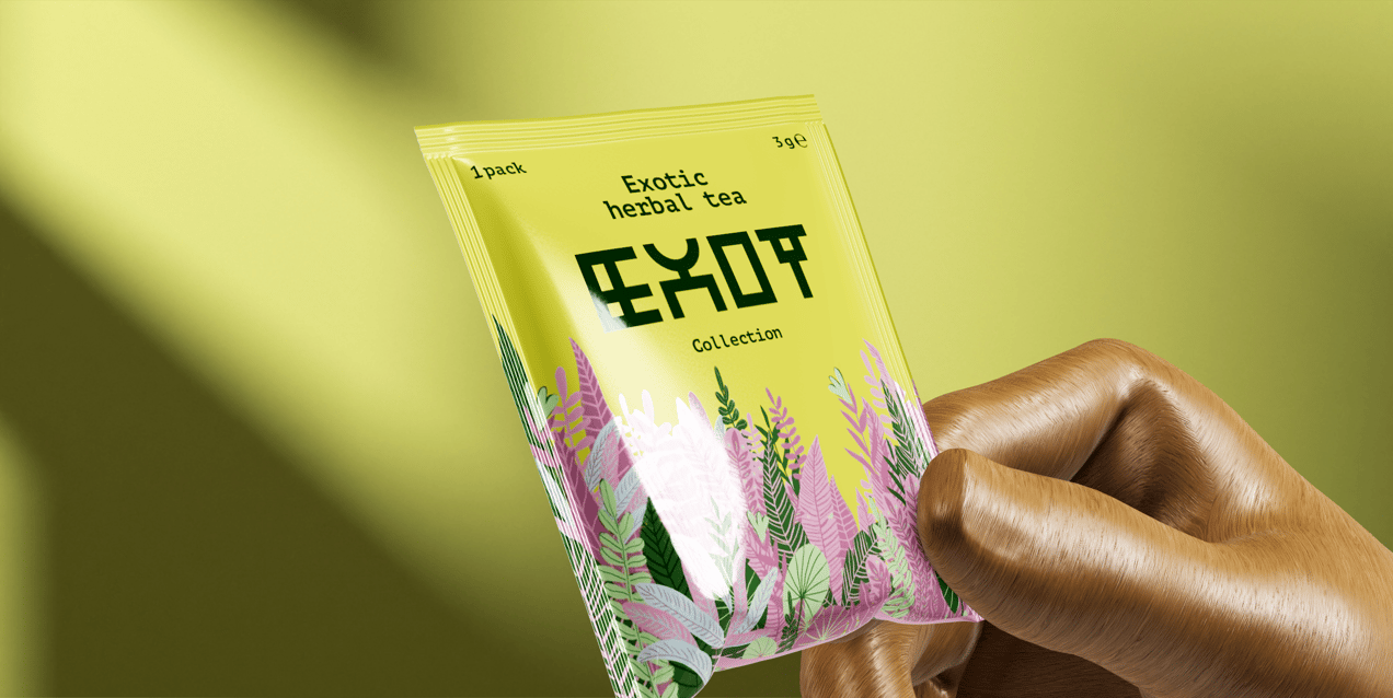 Sachet with Hand. 3D model. ProVisual.