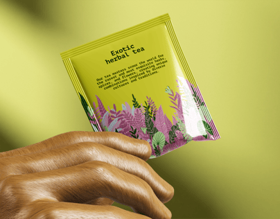 Sachet with Hand. 3D model. ProVisual.