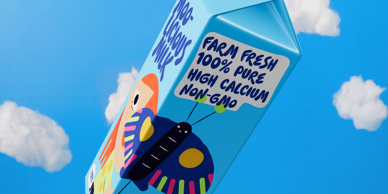 Free Milk carton 3D mockup. Create presentations using Online Mockup Generator.
