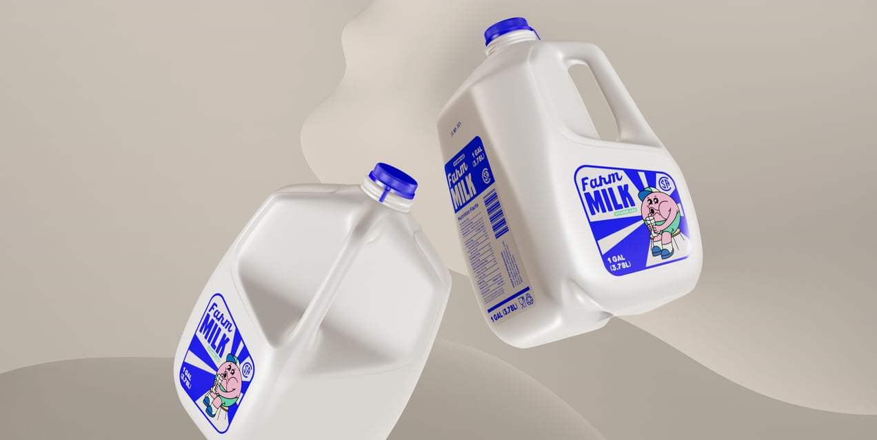 Free 3D Milk Mockup. Create a captivating presentation using the Online Mockup Generator.