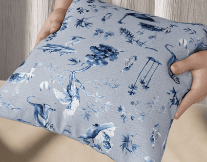 Square Pillow with Hands. 3D model. ProVisual.