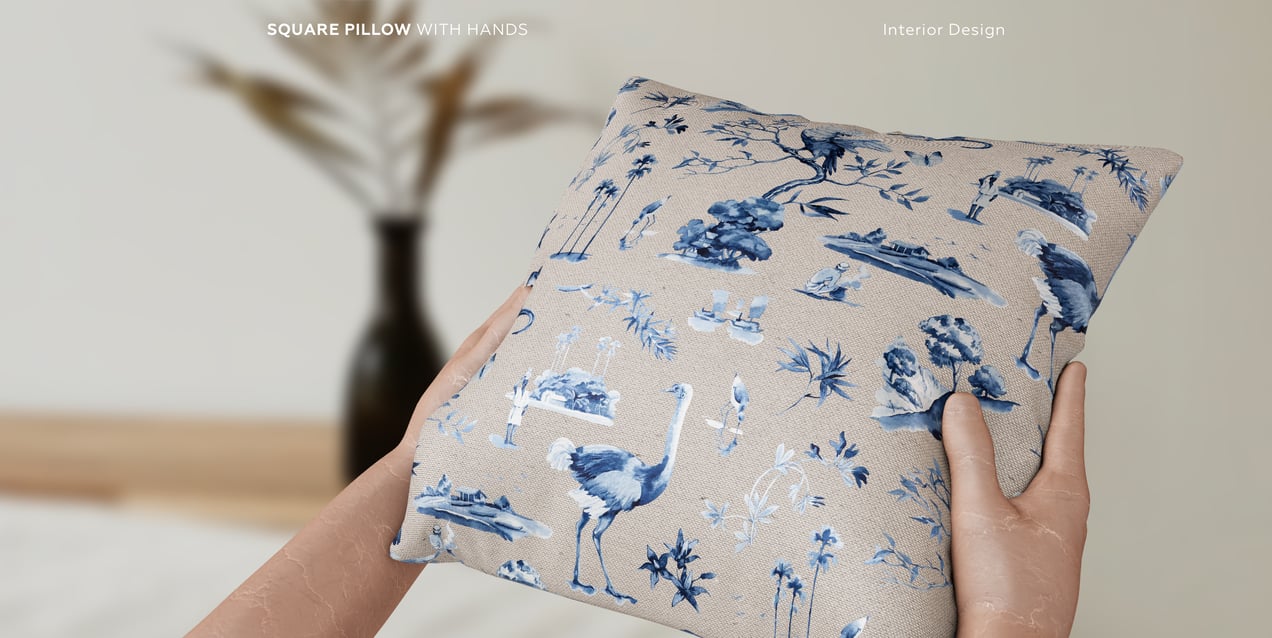 Square Pillow with Hands. 3D model. ProVisual.