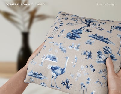 Square Pillow with Hands. 3D model. ProVisual.