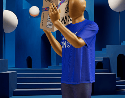 Free Box 3D mockup. Create presentations using Online Mockup Generator.