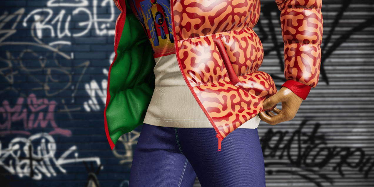 Outfit with Puffer Jacket and Pants. 3D model. ProVisual. 