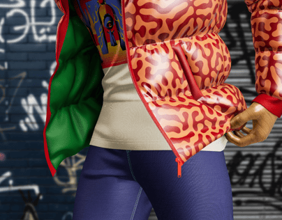 Outfit with Puffer Jacket and Pants. 3D model. ProVisual. 