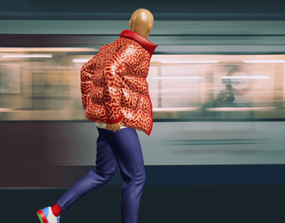 Outfit with Puffer Jacket and Pants. 3D model. ProVisual. 