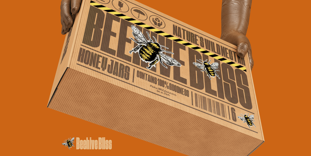 Carton Box with Hands. 3D model. ProVisual.