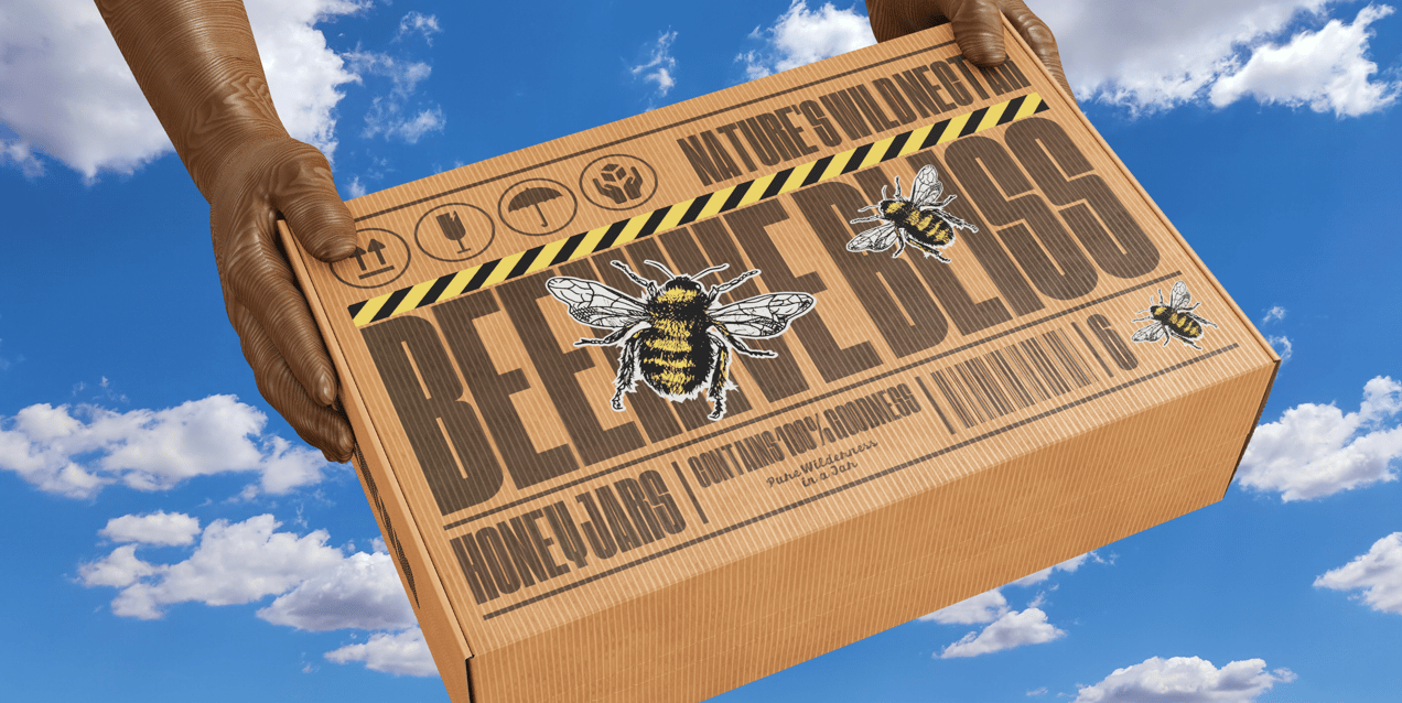 Carton Box with Hands. 3D model. ProVisual.