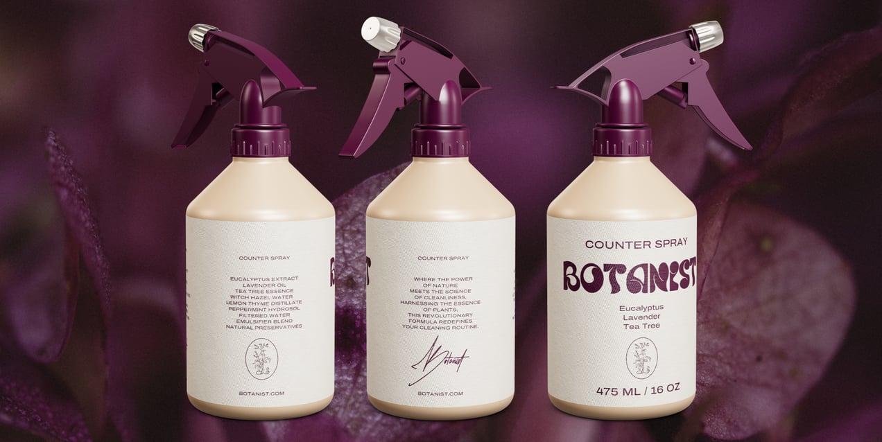 Plastic Spray Bottle 3D Mockup, 3D model. ProVisual. 