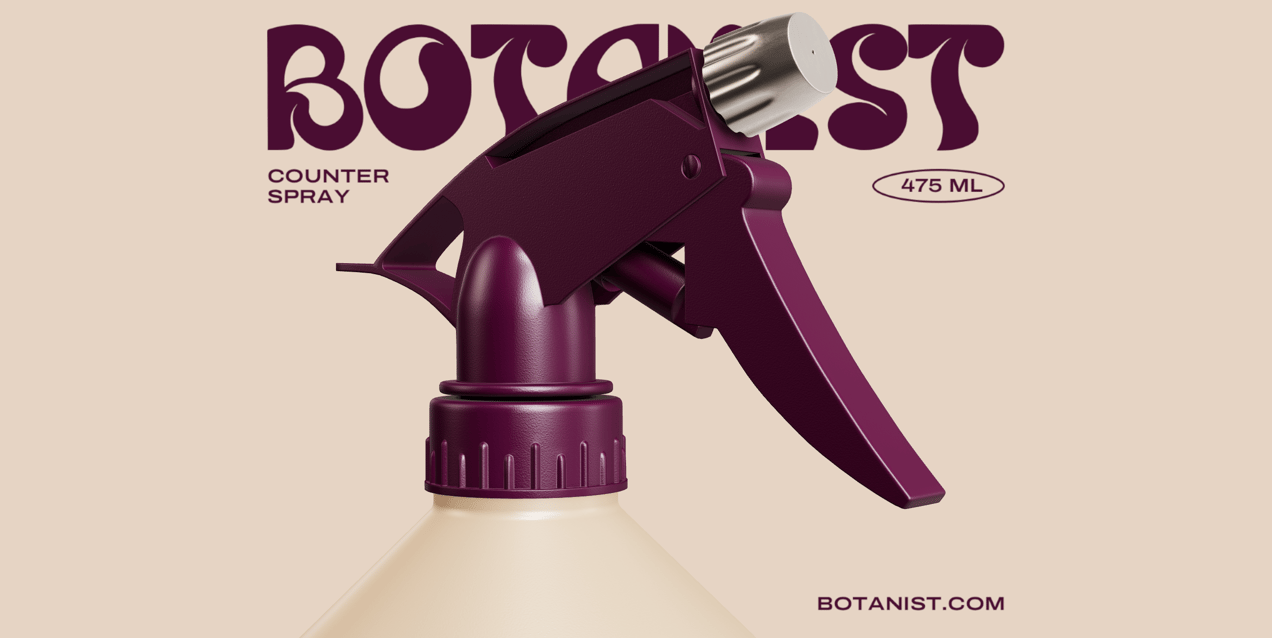 Plastic Spray Bottle 3D Mockup, 3D model. ProVisual. 