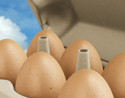 Opened  6 Egg Carton Box. 3D model. ProVisual. 
