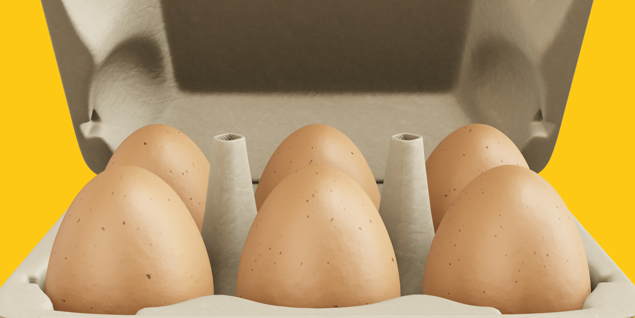 Opened  6 Egg Carton Box. 3D model. ProVisual. 