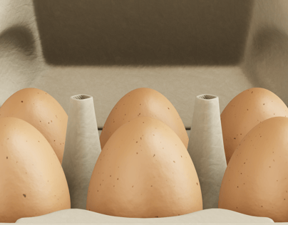 Opened  6 Egg Carton Box. 3D model. ProVisual. 