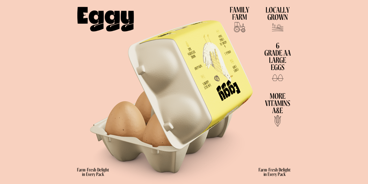 Opened  6 Egg Carton Box. 3D model. ProVisual. 