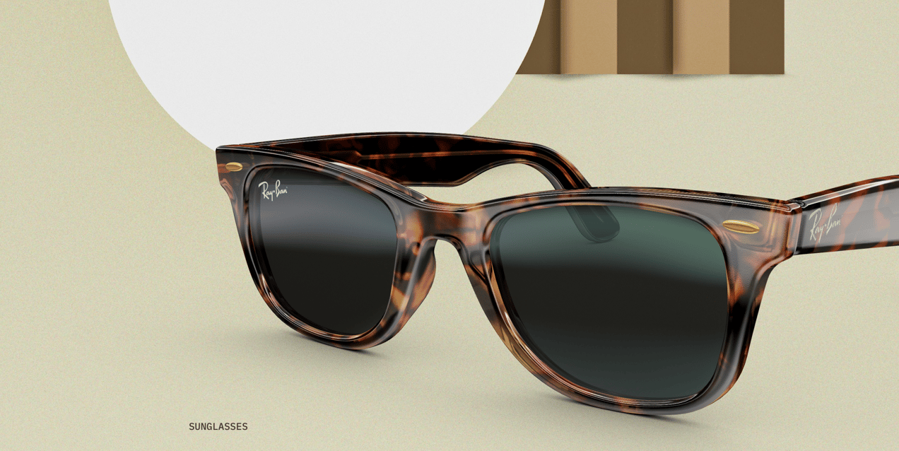 Sunglasses 3D mockup. Create presentations using Online Mockup Generator.