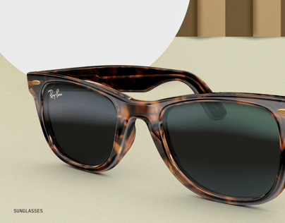 Sunglasses 3D mockup. Create presentations using Online Mockup Generator.