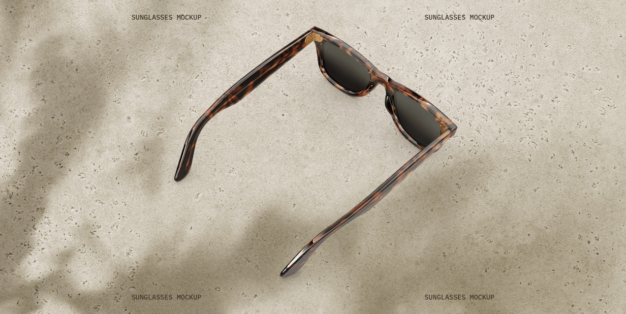 Sunglasses 3D mockup. Create presentations using Online Mockup Generator.