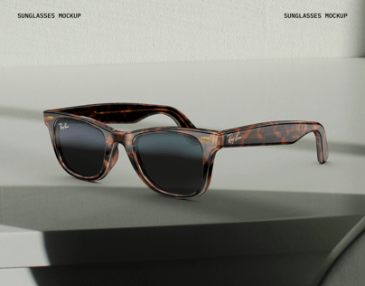 Sunglasses 3D mockup. Create presentations using Online Mockup Generator.
