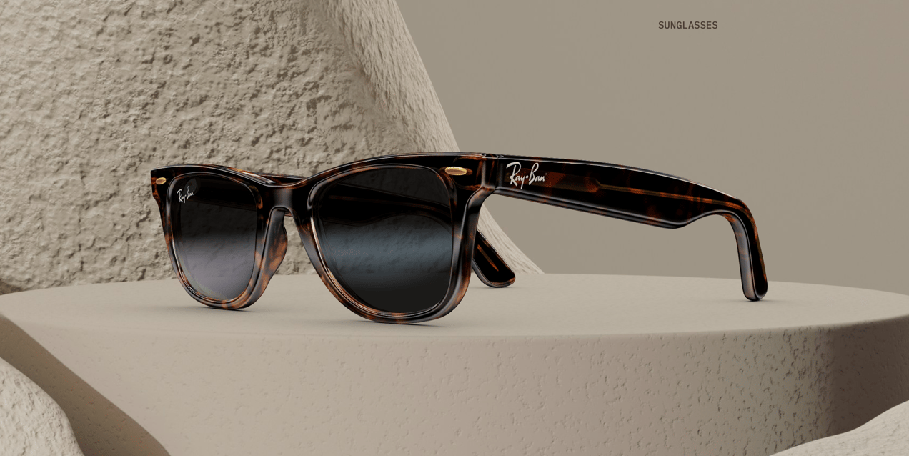 Sunglasses 3D mockup. Create presentations using Online Mockup Generator.