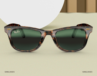 Sunglasses 3D mockup. Create presentations using Online Mockup Generator.