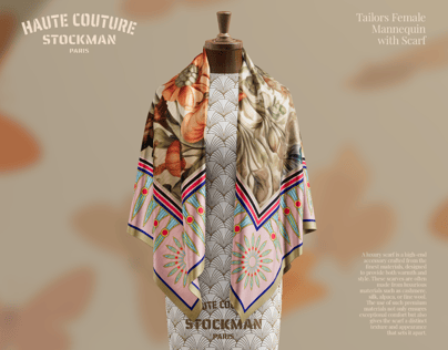 Tailors Mannequin with Shawl 3D Mockup, 3D model. ProVisual.
