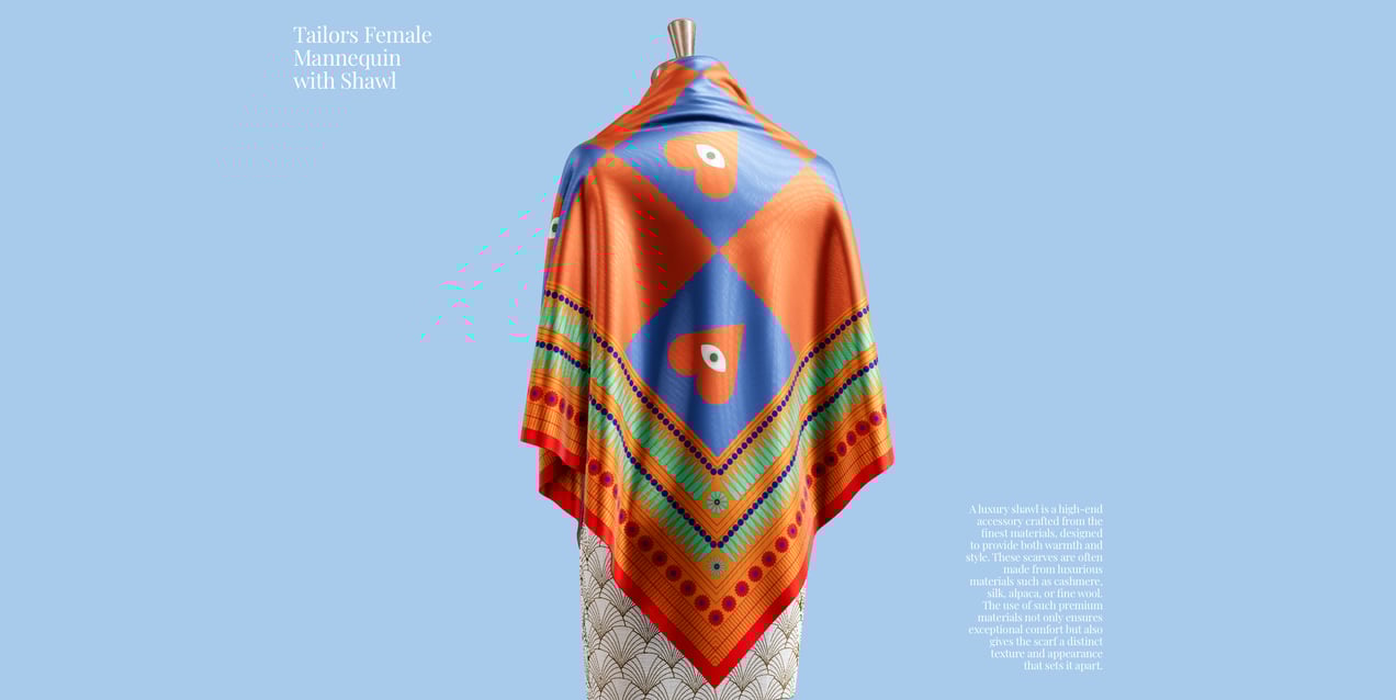 Tailors Mannequin with Shawl 3D Mockup, 3D model. ProVisual.