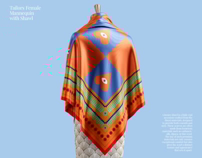 Tailors Mannequin with Shawl 3D Mockup, 3D model. ProVisual.