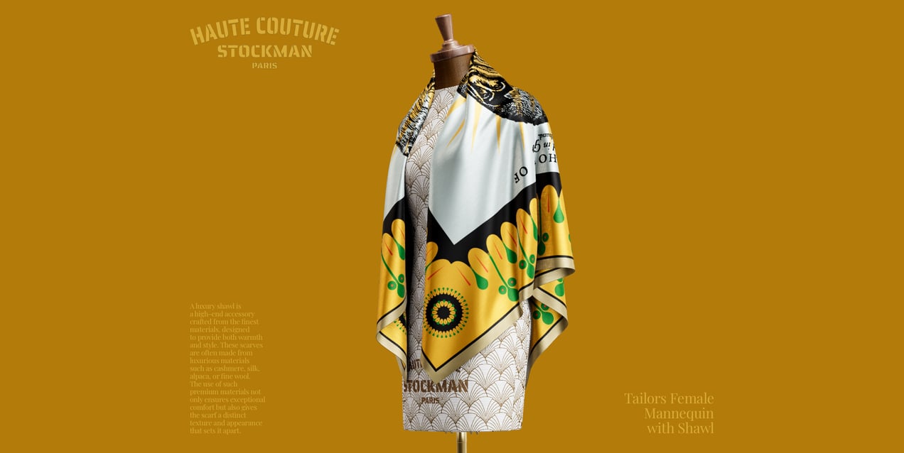 ProVisual — Tailors Female Mannequin with Shawl 3D mockup