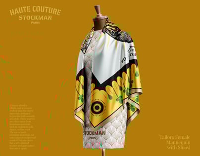 ProVisual — Tailors Female Mannequin with Shawl 3D mockup