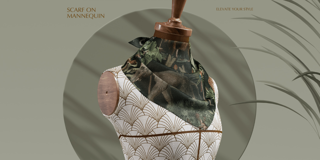 Free 3D Scarf mockup. Create presentations using Online Mockup Generator.