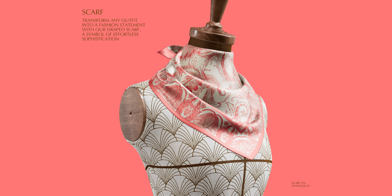 Free 3D Scarf mockup. Create presentations using Online Mockup Generator.