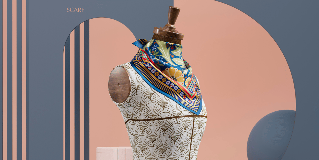Free 3D Scarf mockup. Create presentations using Online Mockup Generator.