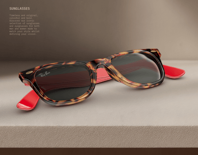 Sunglasses 3D mockup. Create presentations using Online Mockup Generator.