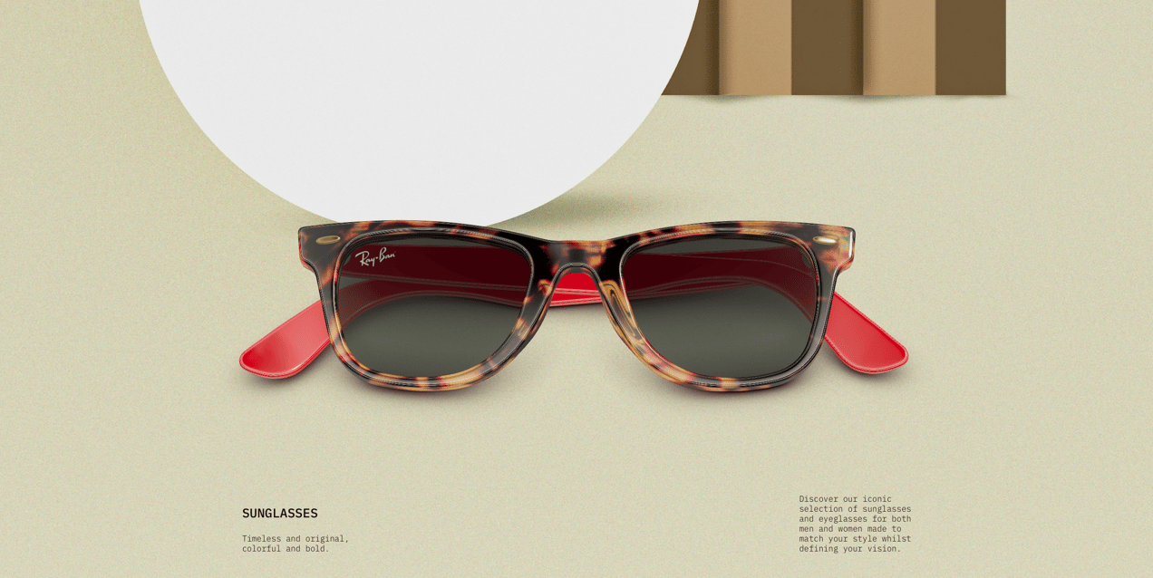 Sunglasses 3D mockup. Create presentations using Online Mockup Generator.