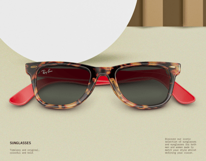 Sunglasses 3D mockup. Create presentations using Online Mockup Generator.