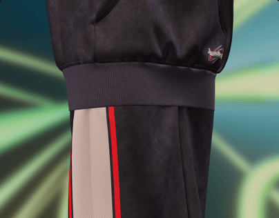 Gym Outfit with Hoodie and Shorts. 3D model. ProVisual.
