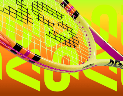 Free Tennis Racket 3D mockup. Create presentations using Online Mockup Generator.