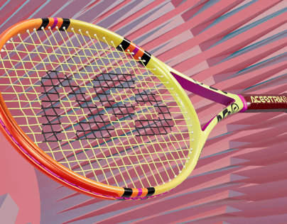 Free Tennis Racket 3D mockup. Create presentations using Online Mockup Generator.