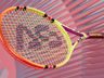 Free Tennis Racket 3D mockup. Create presentations using Online Mockup Generator.