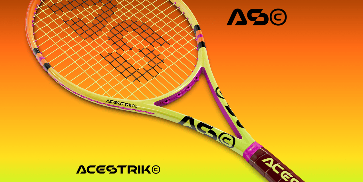 Free Tennis Racket 3D mockup. Create presentations using Online Mockup Generator.