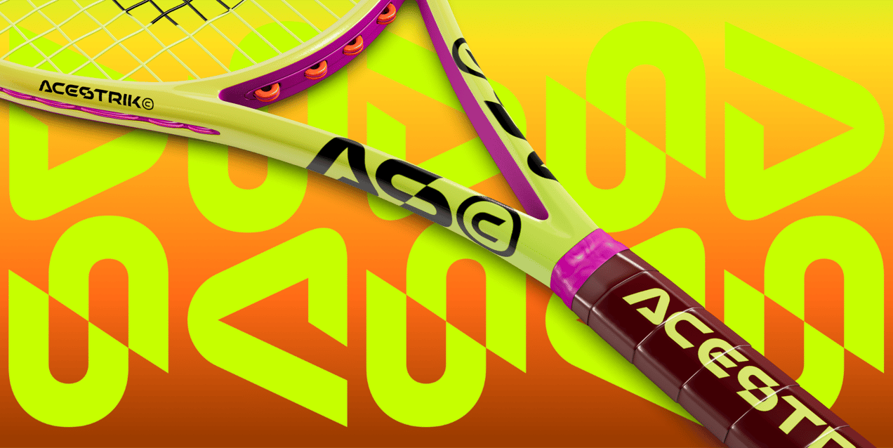 Free Tennis Racket 3D mockup. Create presentations using Online Mockup Generator.